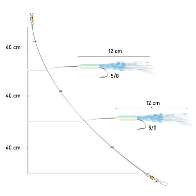 Team Deep Sea Streamer Squid Twins, 120cm - Blue - Gr.5/0 - 1mm - 1System