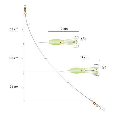 Team Deep Sea Squidmaster Meeresvorfach, 100cm - Gr.5/0 - 0,8mm - 1System