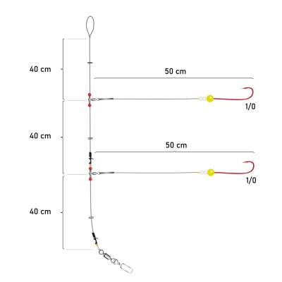 Team Deep Sea Seitenarm Dorsch Brandungsvorfach 120cm - 0,7mm - 1System