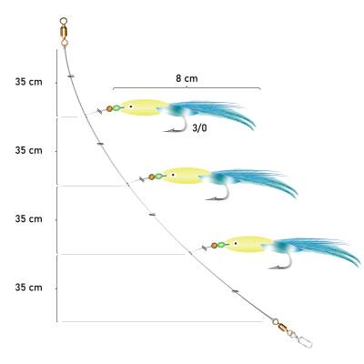 Team Deep Sea Fluo Fish Sunshine Meeresvorfach, 140cm - 1mm - 1System