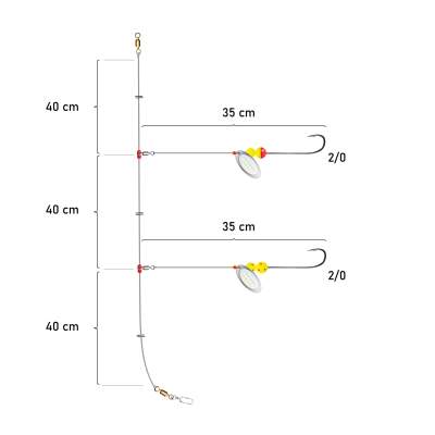 Team Deep Sea Naturködervorfach mit Auftriebsperlen 120cm - 0,5mm - 1System