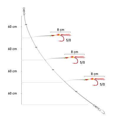 Team Deep Sea Spezial Big Hook Meeresvorfach 250cm - 0,9mm - 1System