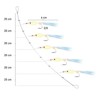 Team Deep Sea Fluofish Mini Meeresvorfach, 130cm - 0,6mm - 1System