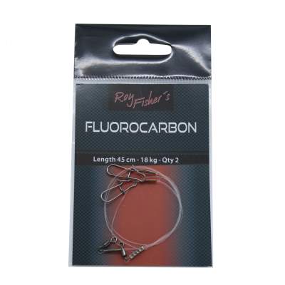 Roy Fishers Fluorocarbon Vorfach Pike mit Wirbel und Karabiner 0,92mm 45cm, 45cm - clear Fluorocarbon - TK18kg - 2Stück