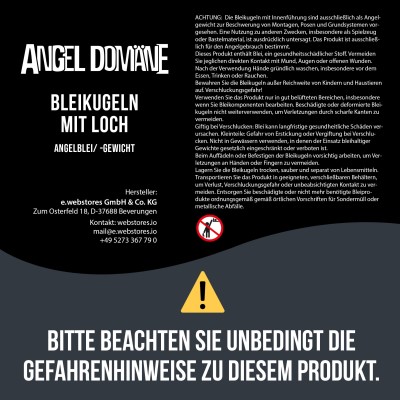 Angel Domäne Bleikugeln mit Loch 6g - 8 Stück