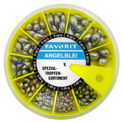 Angel Domäne Tropfenblei Sortiment 160 Stück 1-13g 1-13g - 160Stück