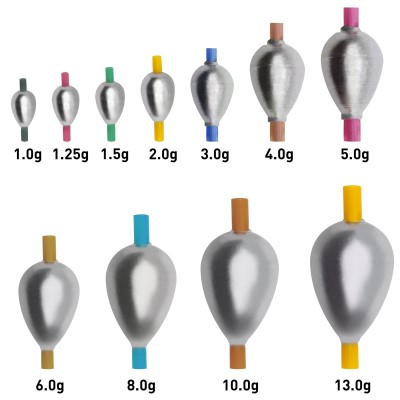 Angel Domäne Tropfenblei Sortiment 160 Stück 1-13g 1-13g - 160Stück