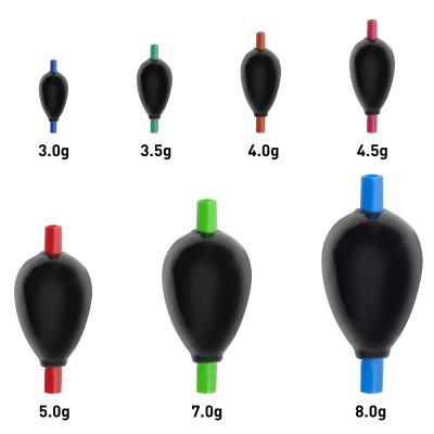 Angel Domäne Tropfenblei Wettkampf Sortiment 35 Stück 3-8g schwarz,