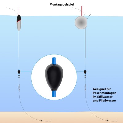 Angel Domäne Tropfenblei Wettkampf Sortiment 35 Stück 3-8g schwarz,