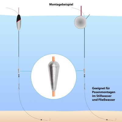 Angel Domäne Tropfenblei Sortiment Champion II 50 Stück 1-5g,