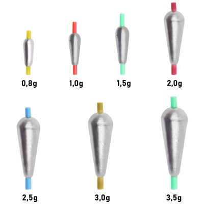 Fishdream Tropfenblei Sortiment Champion I 56 Stück 0,8-3,5g