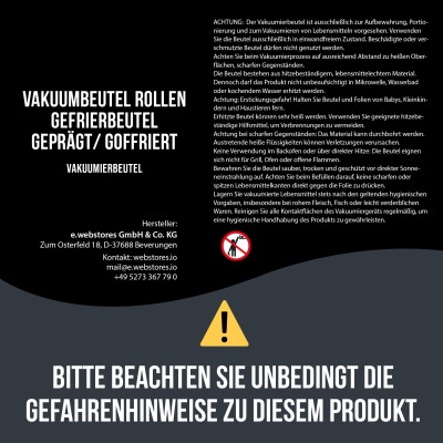 Vakuum Gefrierbeutel Rollen 20x600cm - 2Stück