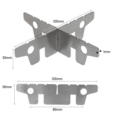 Eversmoke Notkocher für Brennpaste Spiritusbrenner/Kreuzständer Set