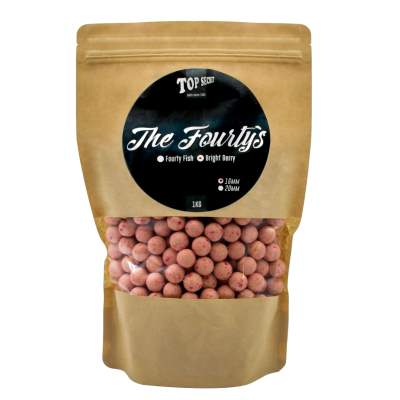 Top Secret The Fourty´s Boilies 16mm - pink/weiß - 1kg - Bright Berry