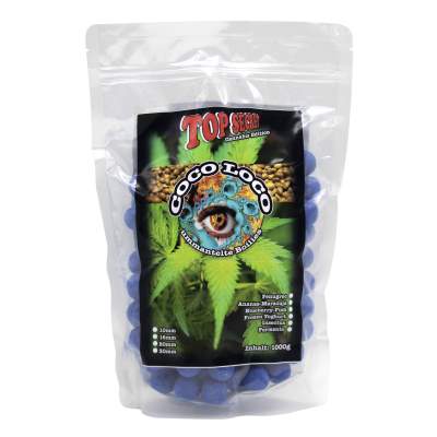 Top Secret Cannabis Edition Coco-Loco 16mm 1kg Blueberry-Fish, Boilies ummantelt - blau