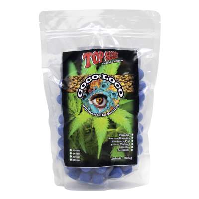 Top Secret Cannabis Edition Coco-Loco 20mm 1kg Blueberry-Fish, Boilies ummantelt - blau