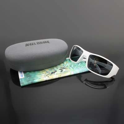 Angel Domäne Polarisationsbrille White Blizzard mit Case 16163 und Reinigungstuch,