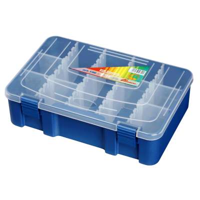 Pro Tackle Kunstköder- Spinner Box 196 blau-transparent - 27,6 x 18,8 x 7,5cm