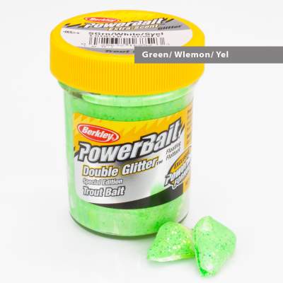 Berkley Powerbait Troutbait Double Glitter Twist Green/ Wlemon/ Yel., Green/ Wlemon/ Yel. - 50g