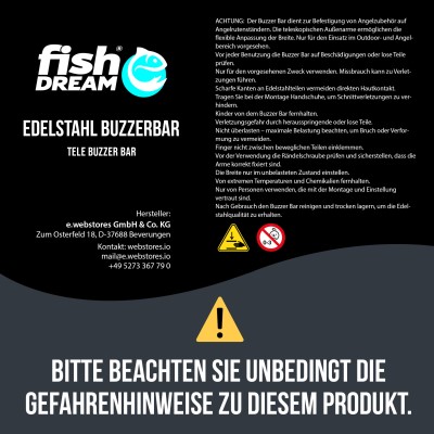 Fishdream Edelstahl Buzzerbar, Tele 3-Post