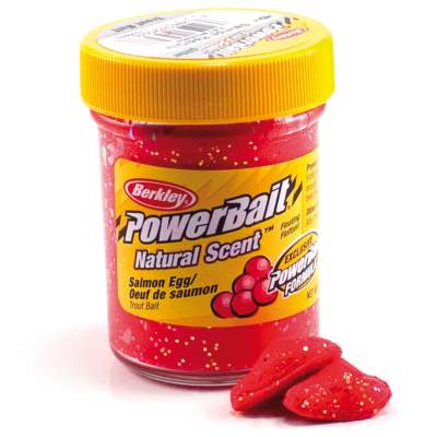 Berkley Powerbait Natural Scent Trout Bait Glitter, Salmon Egg Red, 50g