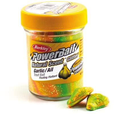 Berkley Powerbait Natural Scent Trout Bait Glitter Garlic Rainbow, 50g