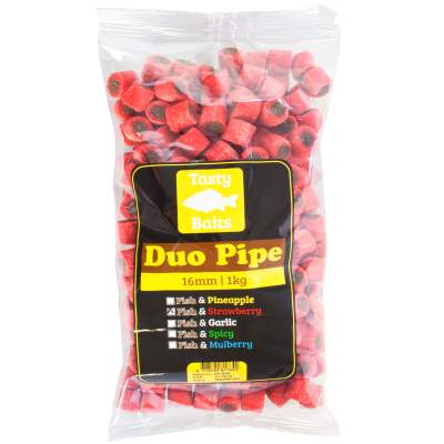 Tasty Baits Duo Pipe Pellets 16mm 1kg Strawberry/Fish