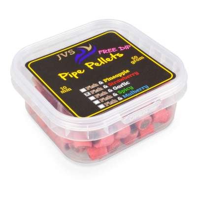 JVS Duo Pipe Pellets 10mm 50g + Dip Strawberry/Fish,