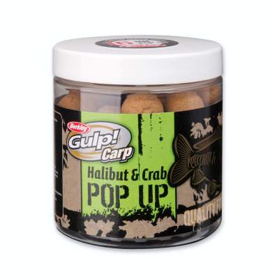 Berkley Gulp Carp Pop Up Halibut & Crab Boilie 16mm 100g, Halibut & Crab - 16mm - 100g