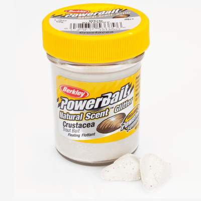 Berkley Powerbait Natural Scent Trout Bait Glitter Crustacea White, 50g