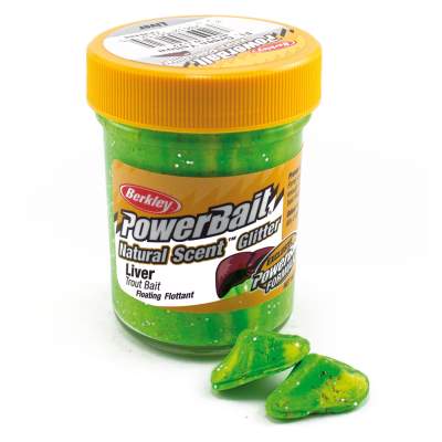 Berkley Powerbait Dough Natural Scent Liver Fluo Green Yellow, fluo green yellow - 50g