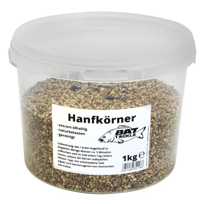 BAT-Tackle Hanfkörner im Eimer - Futtermittel/Lockstoff 1kg
