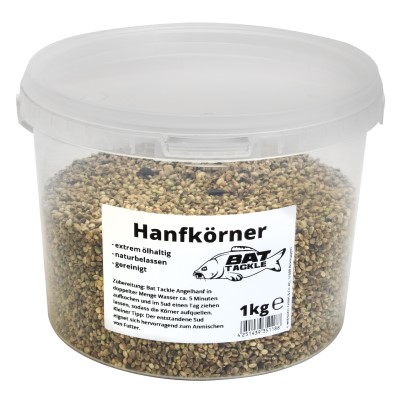 BAT-Tackle Hanfkörner im Eimer Futtermittel/Lockstoff 1kg