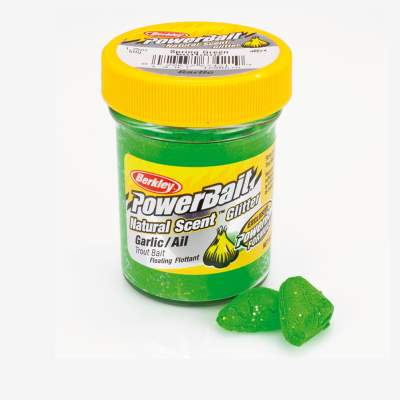 Berkley Powerbait Natural Scent Trout Bait Glitter, Garlic Spring Green, 50g