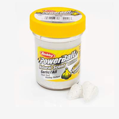 Berkley Powerbait Natural Scent Trout Bait Glitter Garlic White, 50g