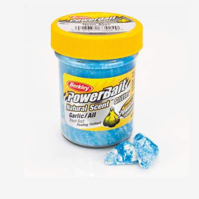 Berkley Powerbait Natural Scent Trout Bait Glitter, Garlic Neon Blue, 50g