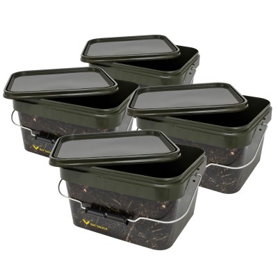 BAT-Tackle Realistric® Bait Bucket 5L Angel- Futtereimer mit Deckel 4 Stück