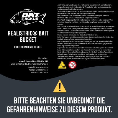 BAT-Tackle Realistric® Bait Bucket 10L Angel- Futtereimer mit Deckel