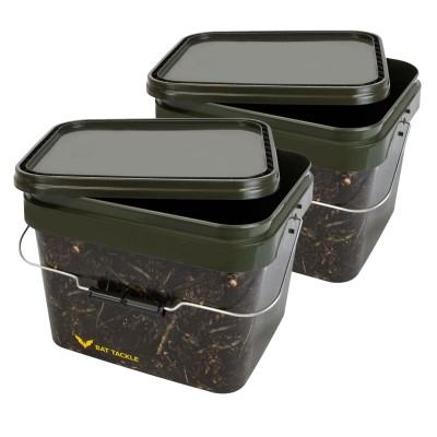 BAT-Tackle Realistric® Bait Bucket 10L Angel- Futtereimer mit Deckel 2 Stück