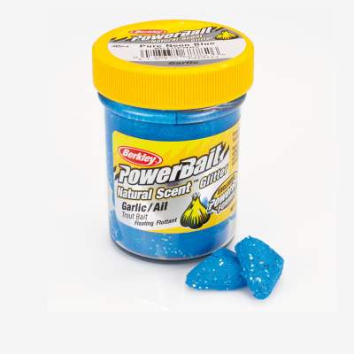 Berkley Powerbait Natural Scent Trout Bait Glitter Garlic Blue, 50g