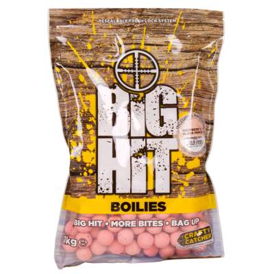 Crafty Catcher Big Hit Boilies incl. Matching Pop-Ups Boilie 15mm - Raspberry & Black Pepper - 1kg