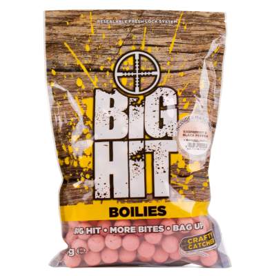 Crafty Catcher Big Hit Boilies incl. Matching Pop-Ups Boilie 20mm - Raspberry & Black Pepper - 1kg