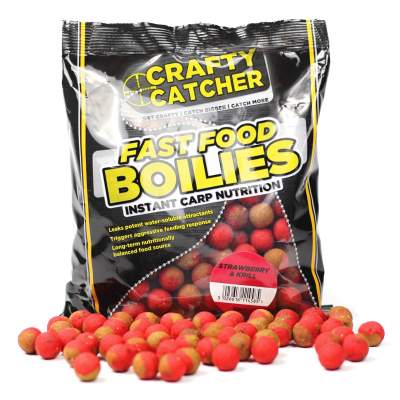 Crafty Catcher Fast Food Boilies, 15mm - Strawberry & Krill - 500g