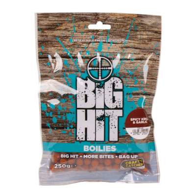 Crafty Catcher Big Hit Boilies, 10mm - Spicy Krill & Garlic - 250g