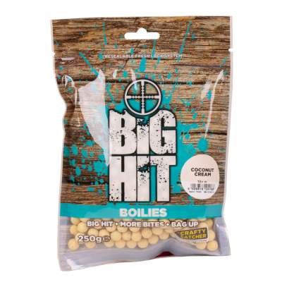 Crafty Catcher Big Hit Boilies, 10mm - Coconut Cream - 250g