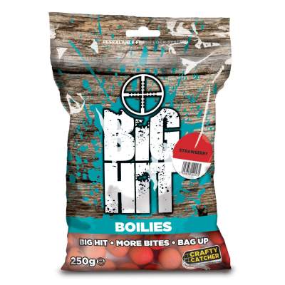 Crafty Catcher Big Hit Boilies, 15mm - Wild Strawberry - 250g