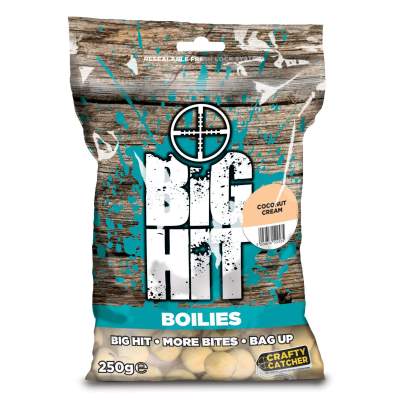 Crafty Catcher Big Hit Boilies, 15mm - Coconut Cream - 250g