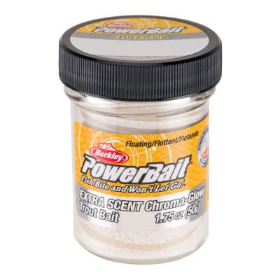 Berkley Power Bait Glitter Chroma - Forellenteig Mallow Glow Red Flake - 50g