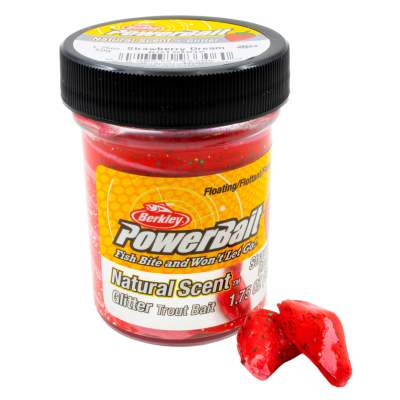 Berkley PowerBait Trout Bait Fruit Range Glitter Forellenteig - Strawberry Dream - 50g