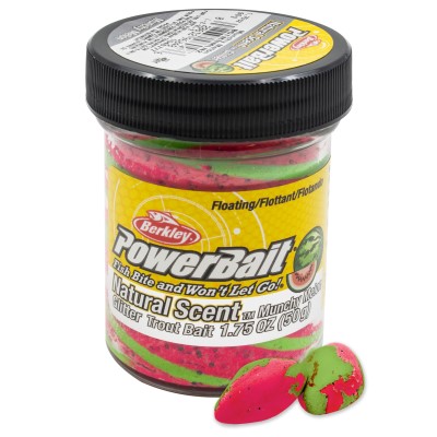 Berkley PowerBait Trout Bait Fruit Range Glitter - Forellenteig Munchy Melon - 50g